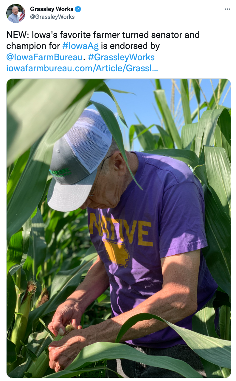 Iowa Farm Bureau Backs Chuck Grassley, Champion for Iowa Agriculture Senator Chuck Grassley
